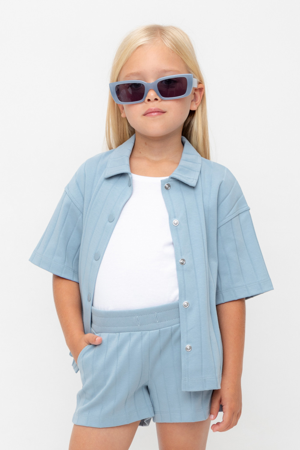Рубашка для девочки, артикул: КР 302718, цвет: синий, фото 5