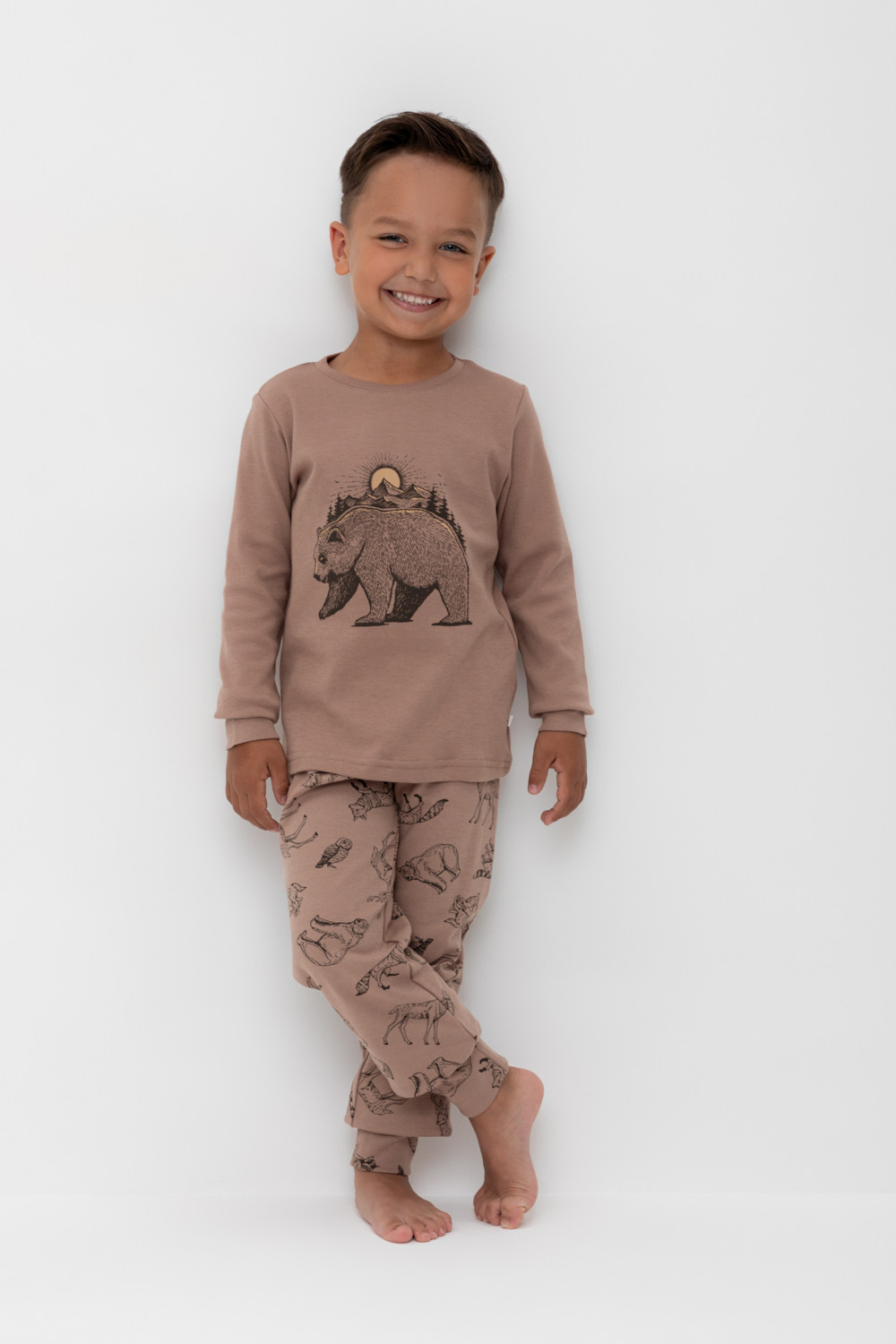 Пижама для мальчика, артикул: К 1541, цвет: коричневый, фото 5