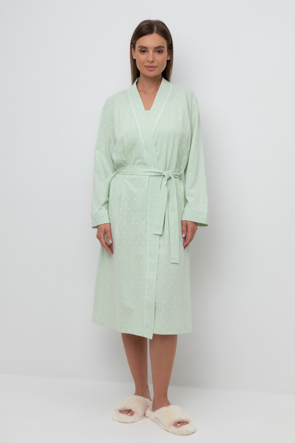 Халаты женские для мам, артикул: Е 50005/24, цвет: зеленый, фото 5