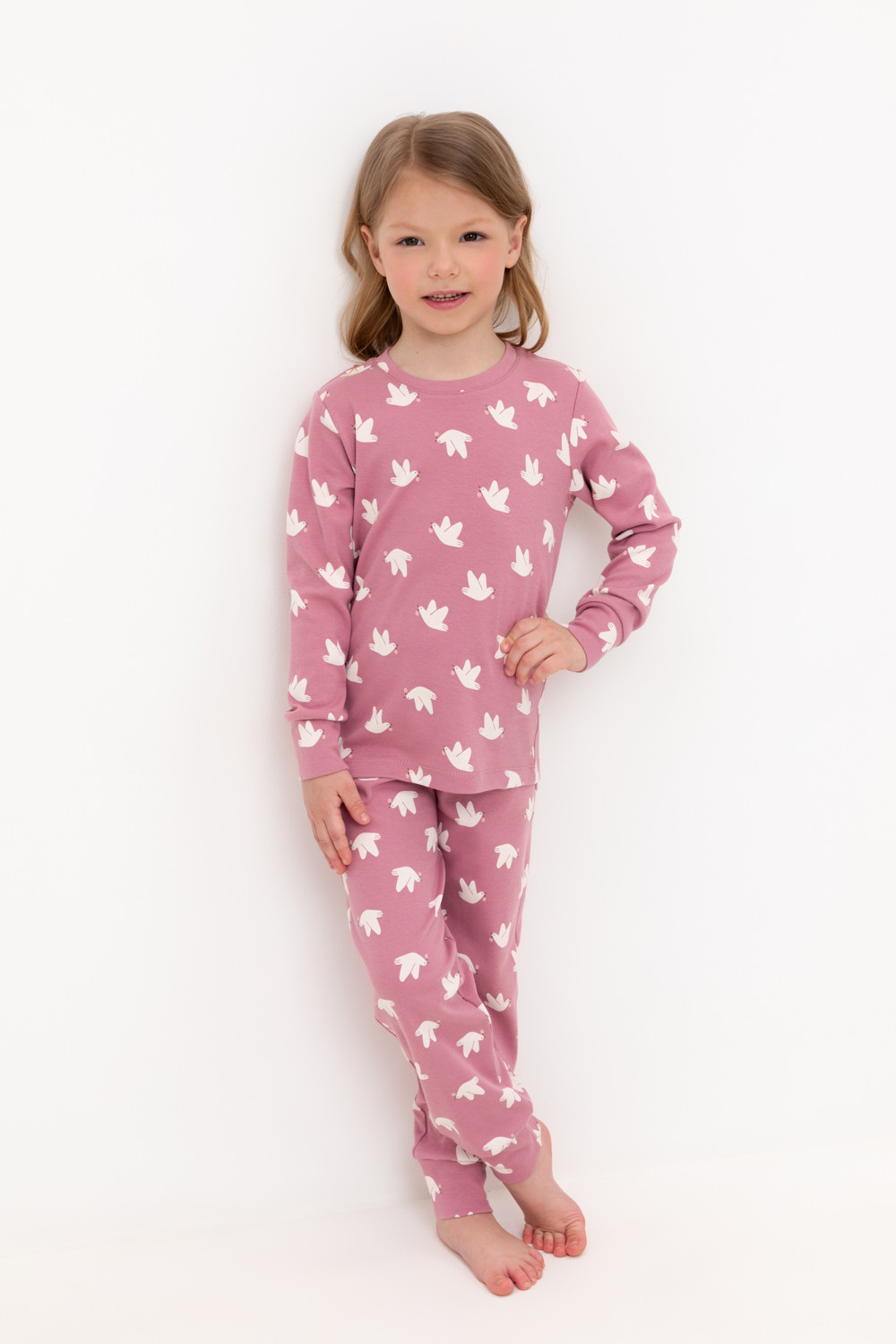 Пижама для девочки, артикул: К 1552, цвет: розовый, фото 5