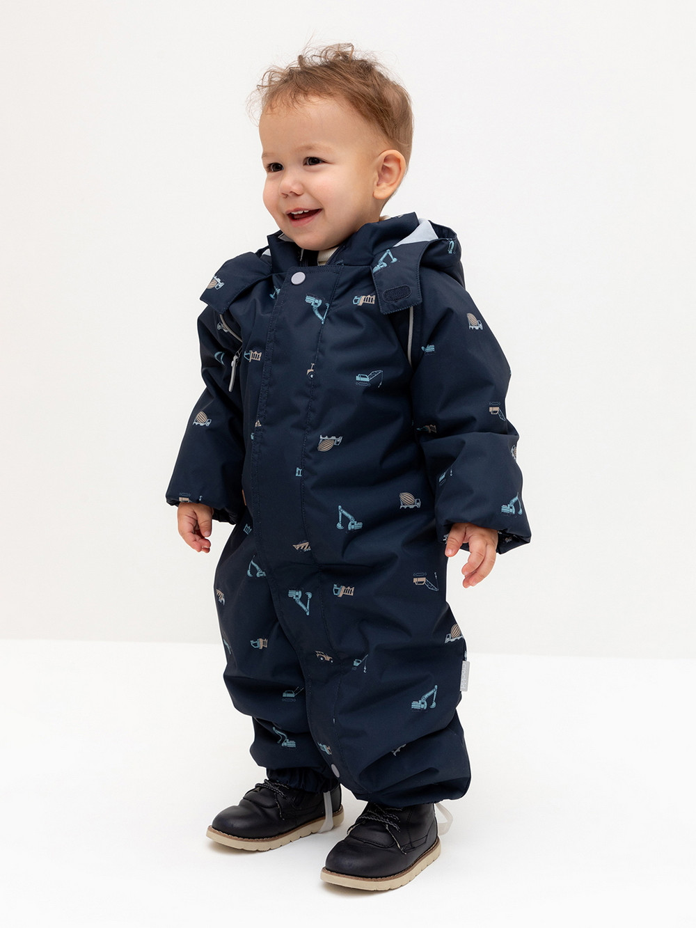 Комбинезоны утепленные для мальчика, артикул: ВК 60085/н/60 УЗГ, цвет: темно-синий, фото 5