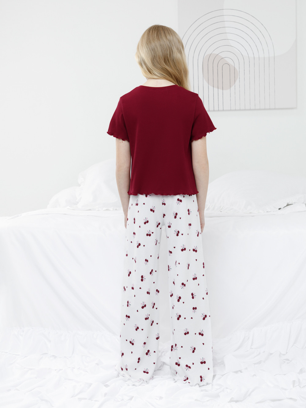 Пижама для девочки, артикул: МП 1669, цвет: бордовый, фото 5