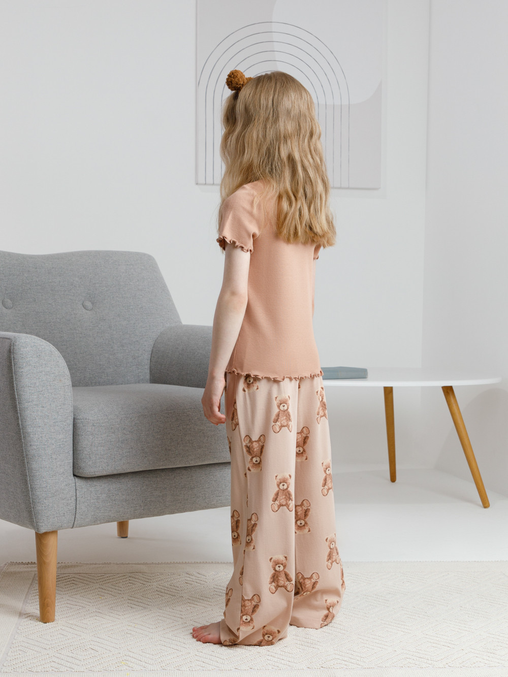Пижама для девочки, артикул: К 1636, цвет: коричневый, фото 5