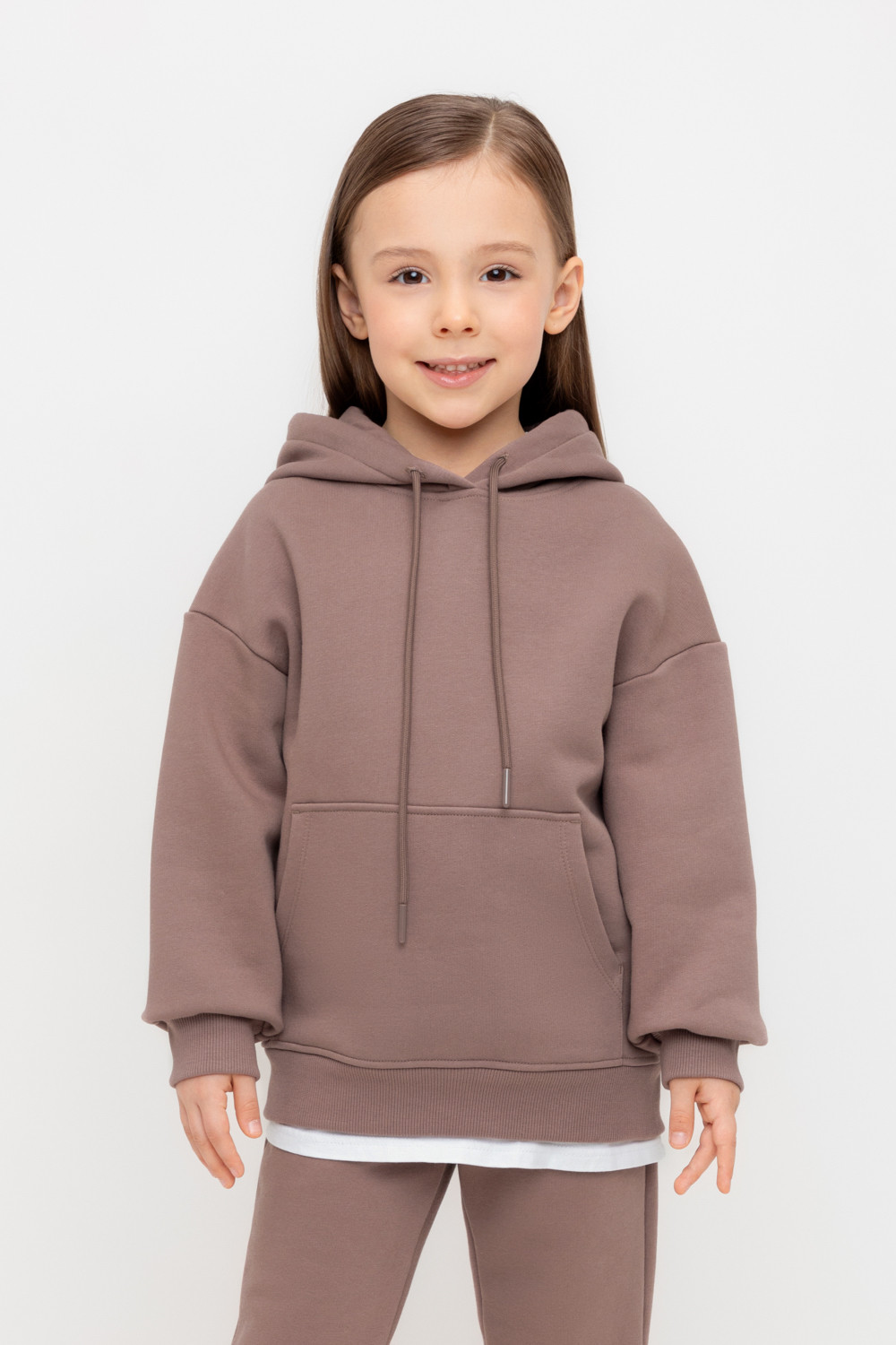 Толстовка для девочки, артикул: КР 302560, цвет: коричневый, фото 5
