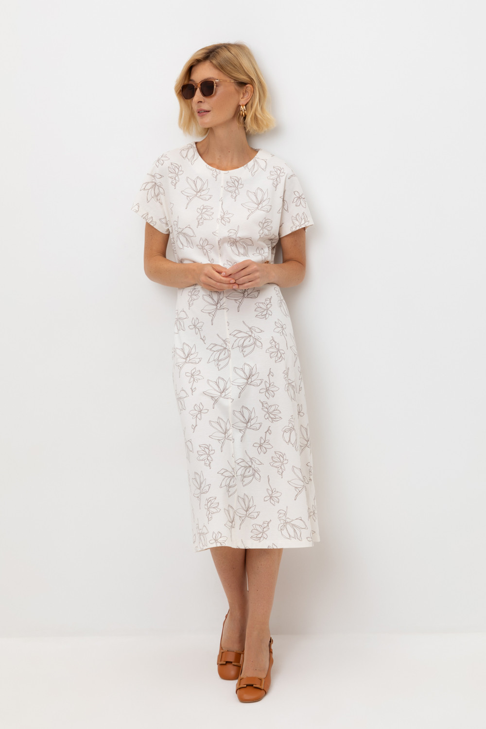 Платья женские для мам, артикул: ЕВТ 5079, цвет: бежевый, фото 5