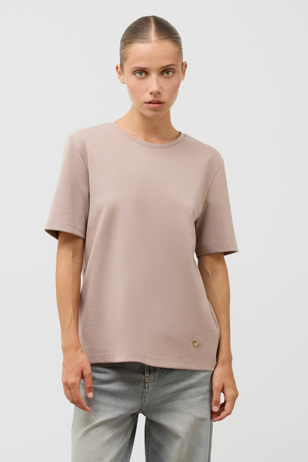 Футболки женские для мам, артикул: ЕВТ 3283, цвет: бежевый, фото 5