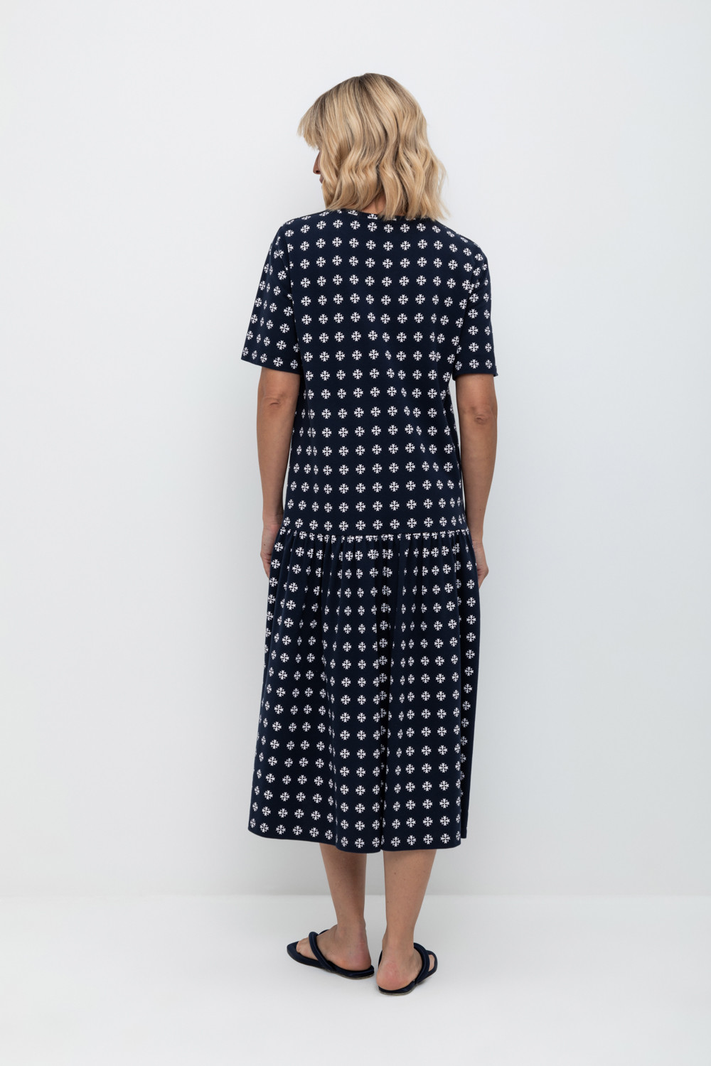 Платья женские для мам, артикул: ЕВТ 5041, цвет: темно-синий, фото 5