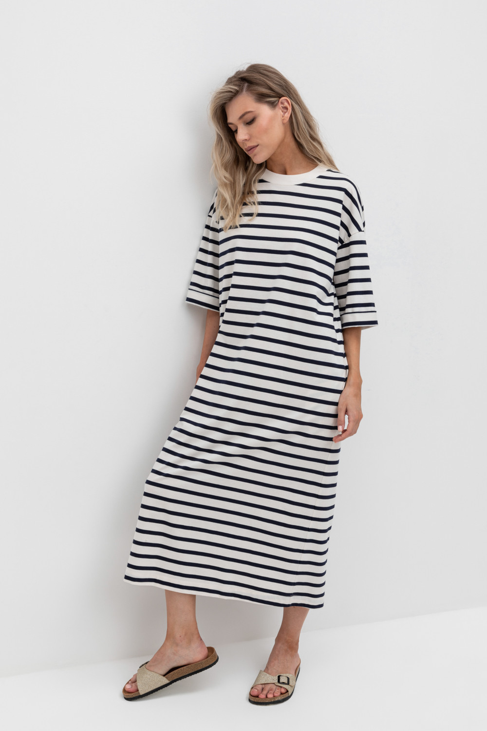 Платья женские для мам, артикул: ЕВТ 5040, цвет: светло-бежевый, фото 5