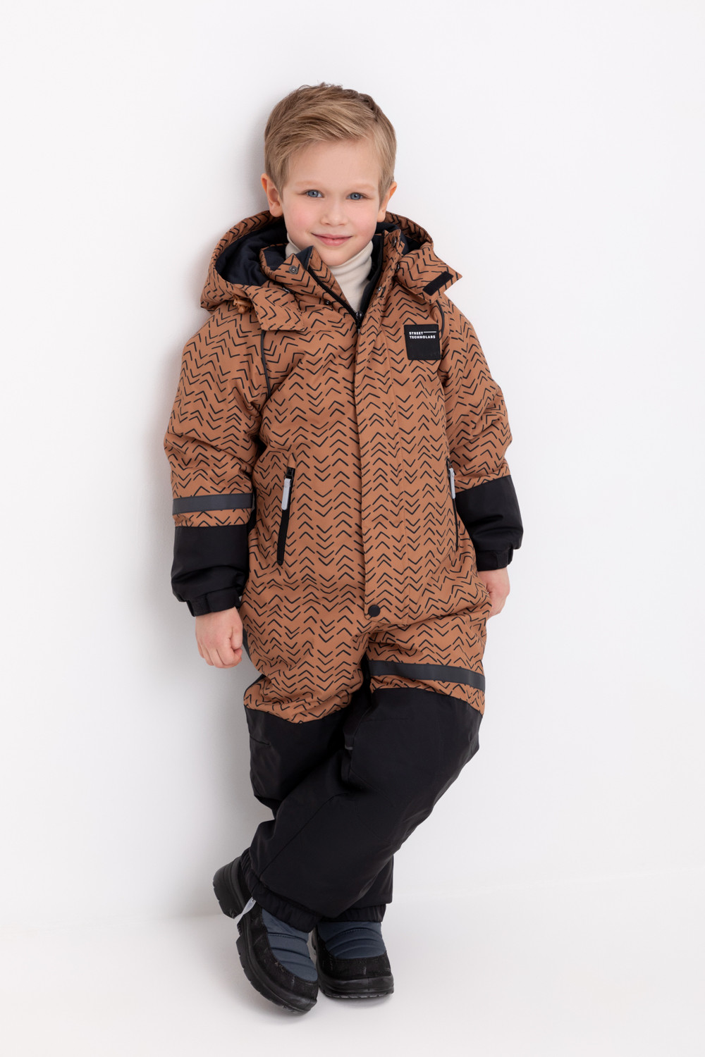 Комбинезоны утепленные для мальчика, артикул: ВК 60100/н/5 ГР, цвет: коричневый, фото 5