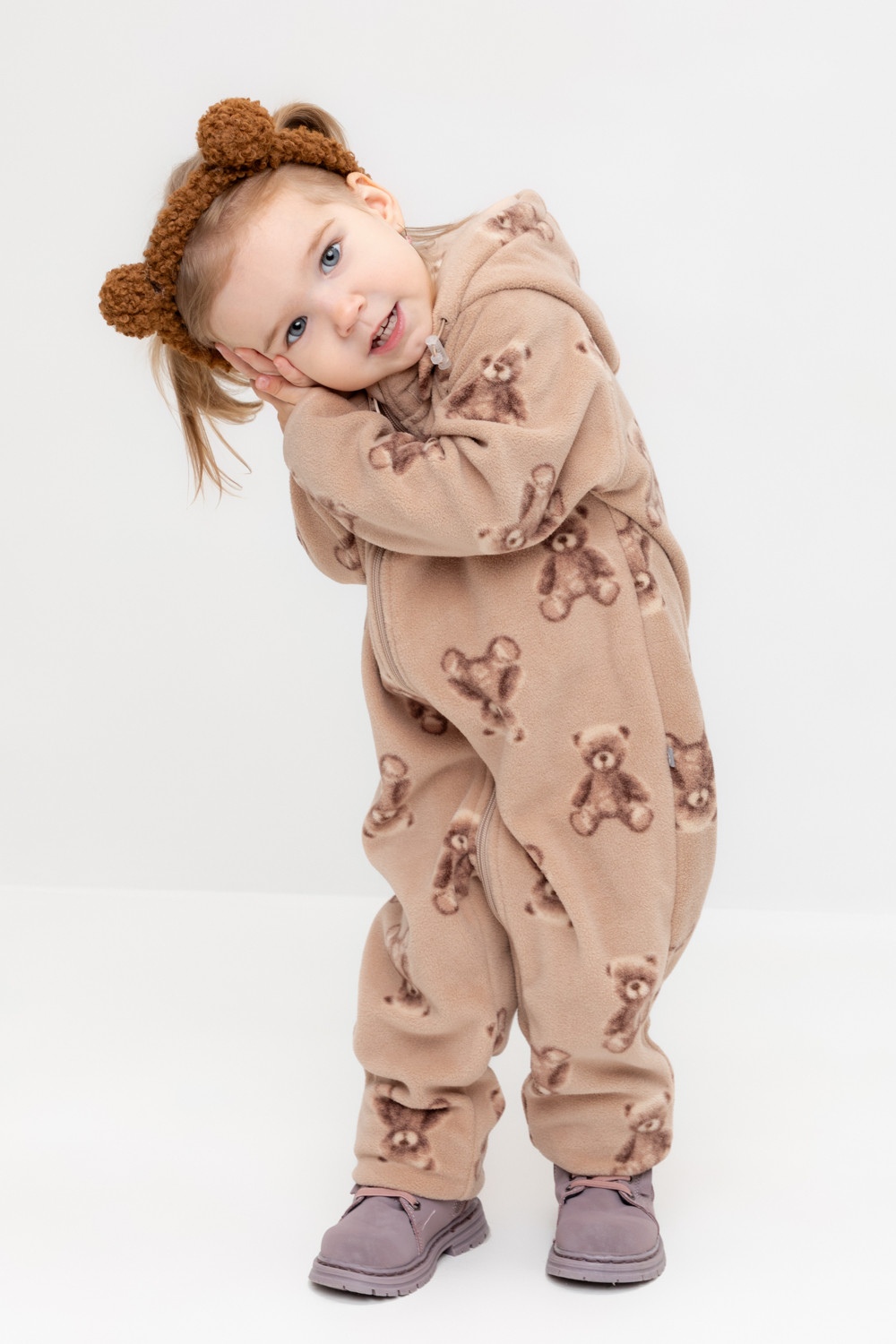 Комбинезон для девочки, артикул: ФЛ 60000, цвет: светло-бежевый, фото 5