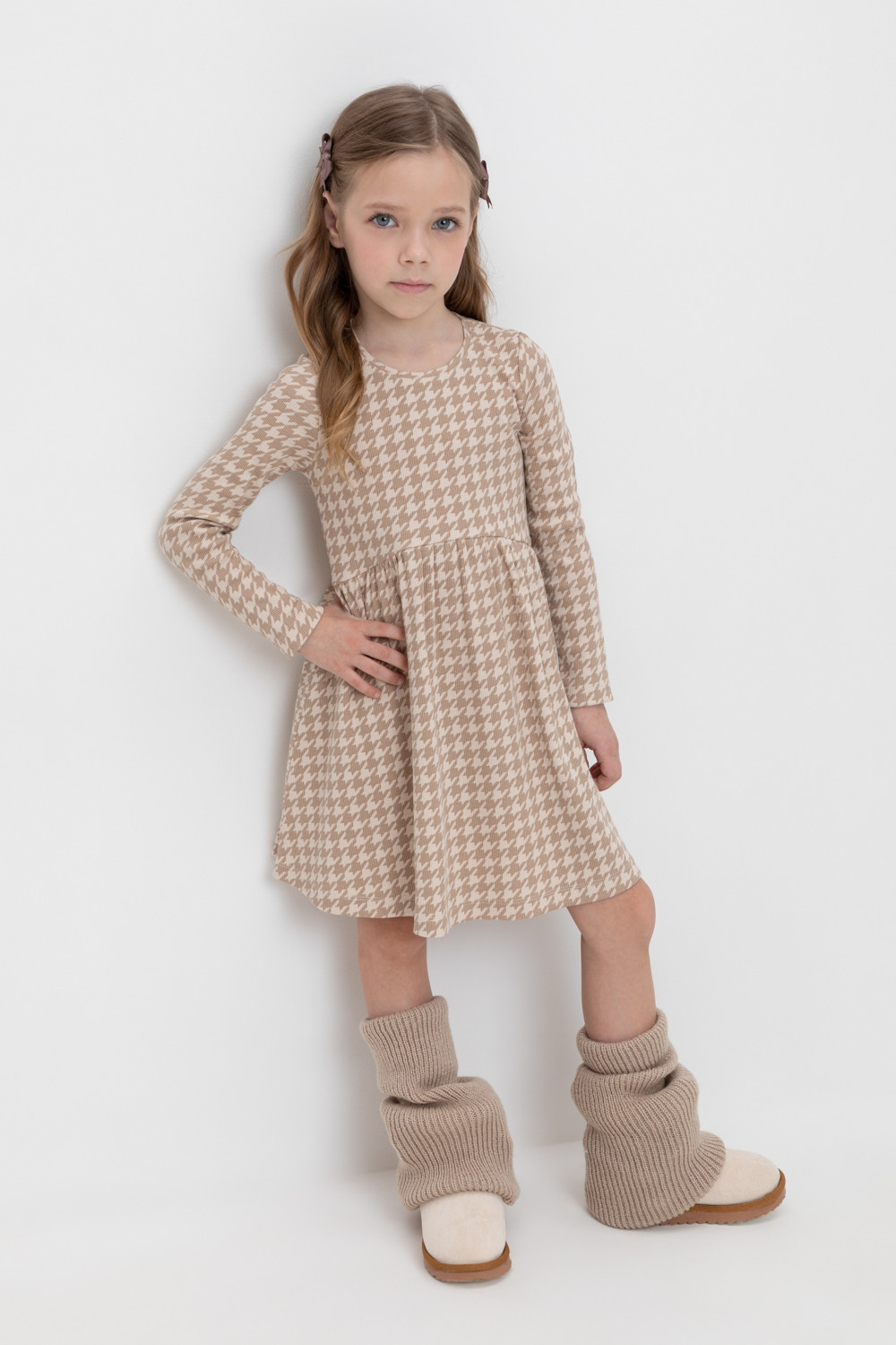 Платье для девочки, артикул: КР 5892, цвет: бежевый, фото 5