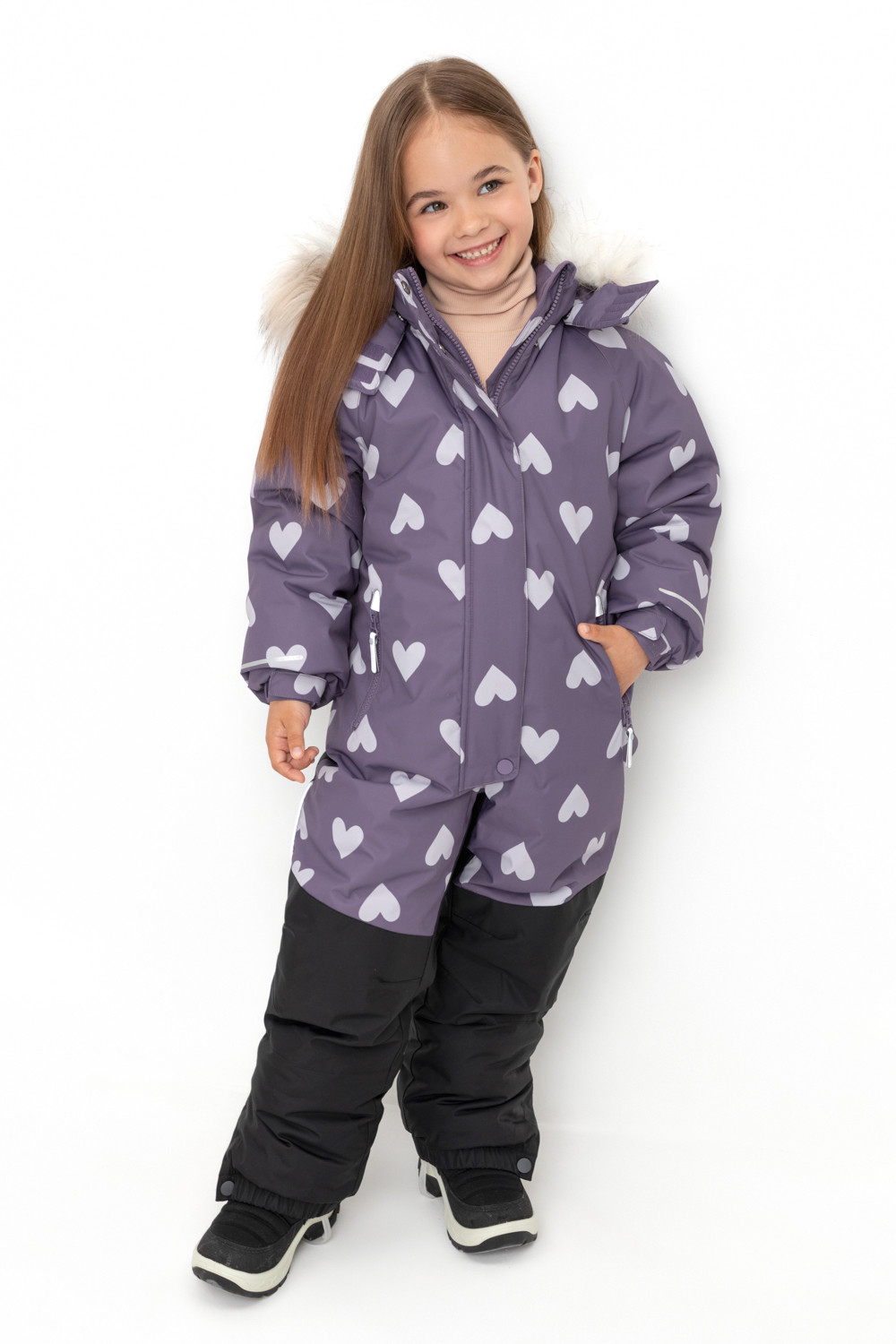 Комбинезоны утепленные для девочки, артикул: ВК 60120/н/3 ГР, цвет: фиолетовый, фото 5