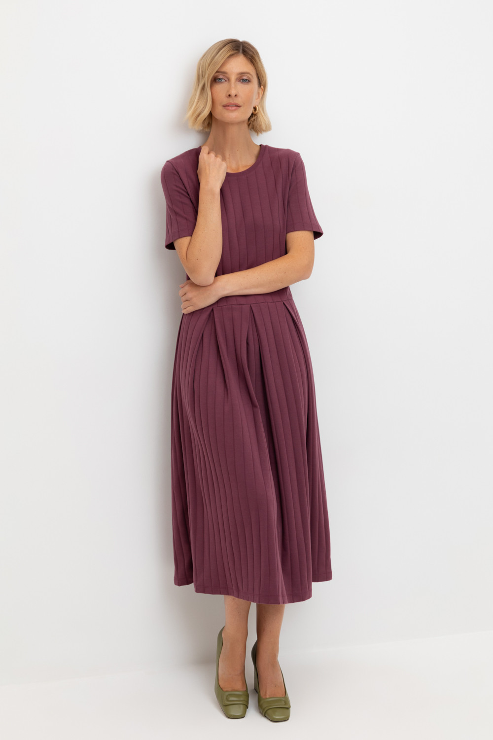 Платья женские для мам, артикул: ЕВТ 5045, цвет: бордовый, фото 5