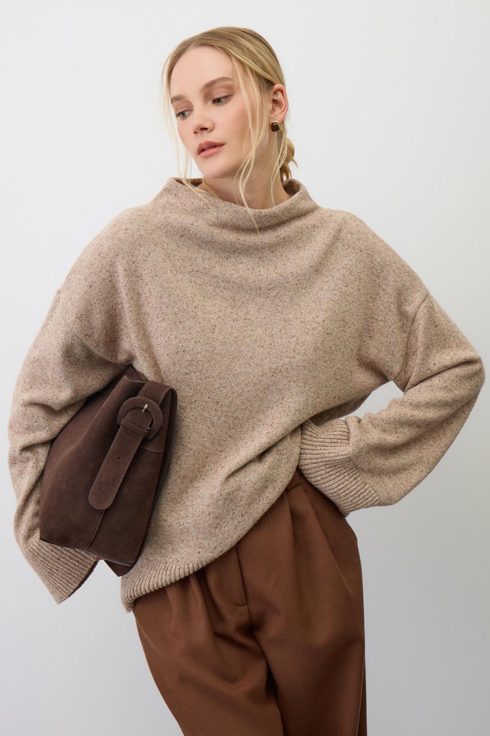 Джемперы женские для мам, артикул: ЕВ 30245/ш, цвет: бежевый, фото 5