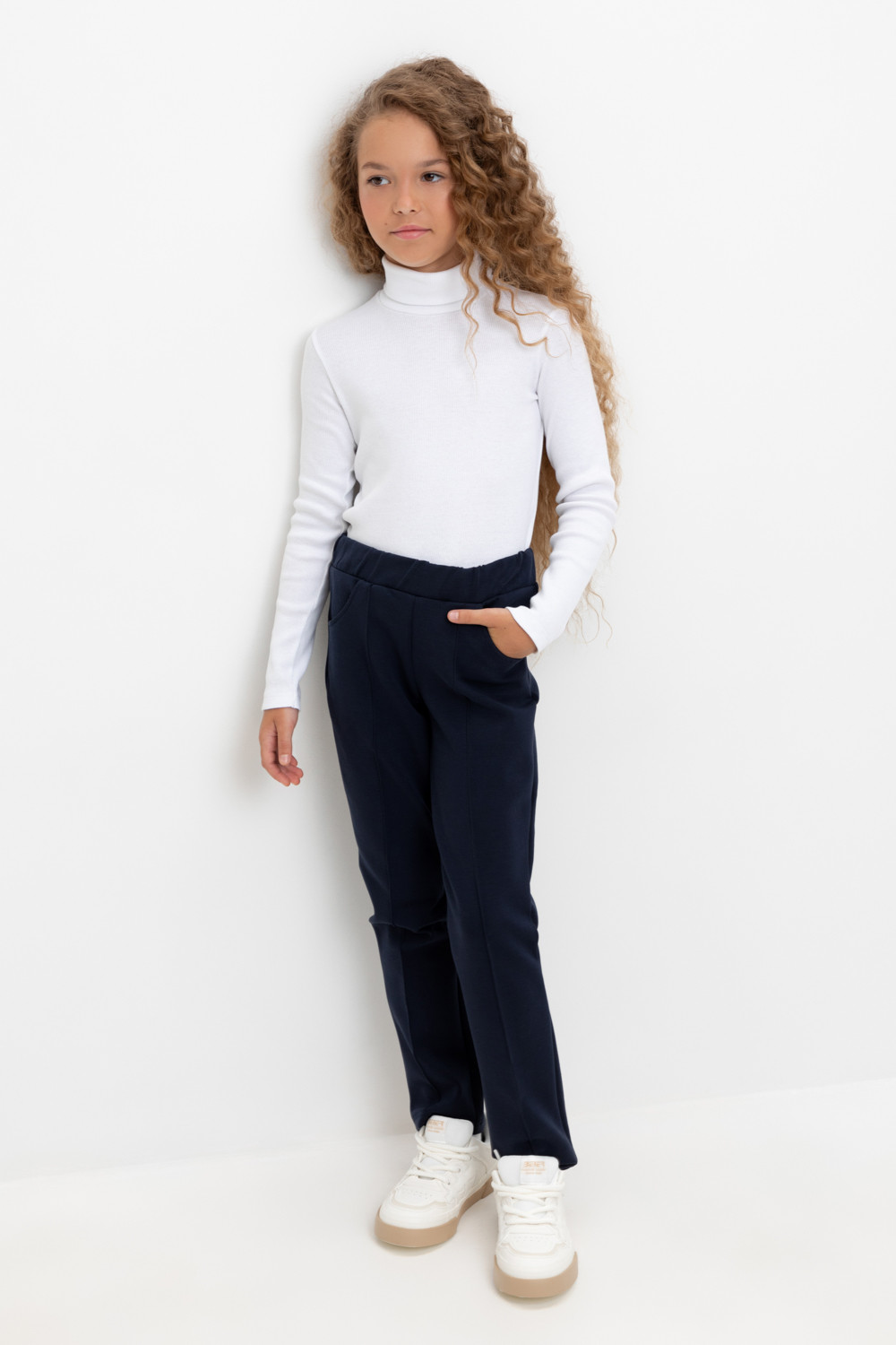 Брюки для девочки, артикул: К 400708, цвет: синий, фото 5