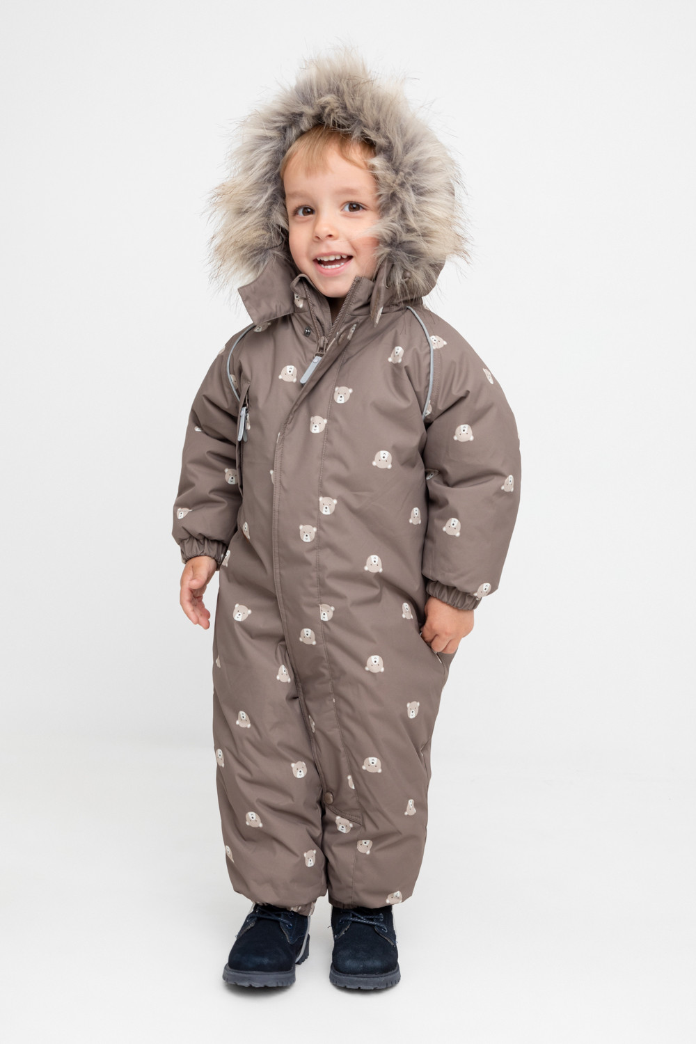 Комбинезоны утепленные для мальчика, артикул: ВК 60116/н/11 ГР, цвет: коричневый, фото 5