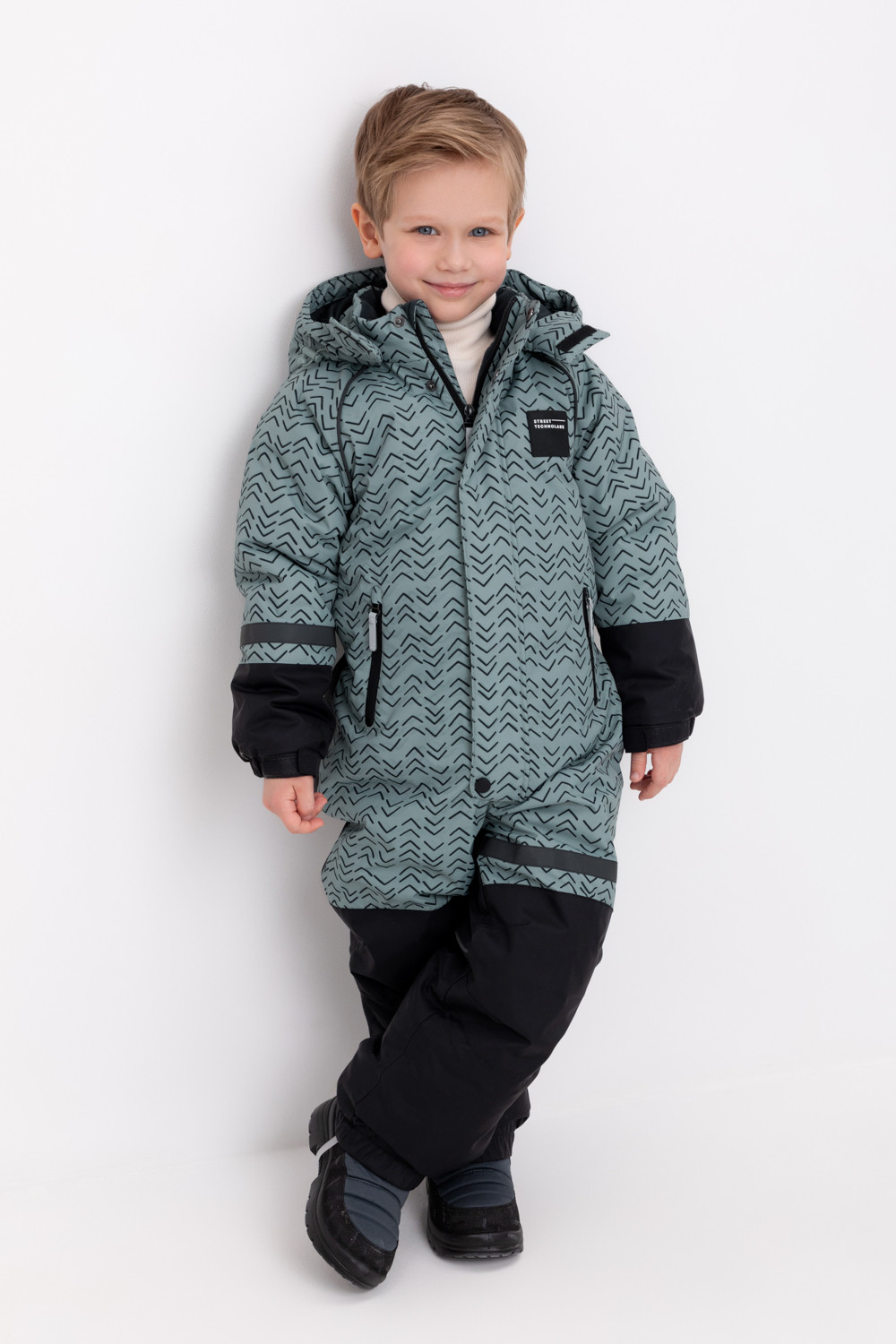 Комбинезоны утепленные для мальчика, артикул: ВК 60100/н/6 ГР, цвет: зеленый, фото 5