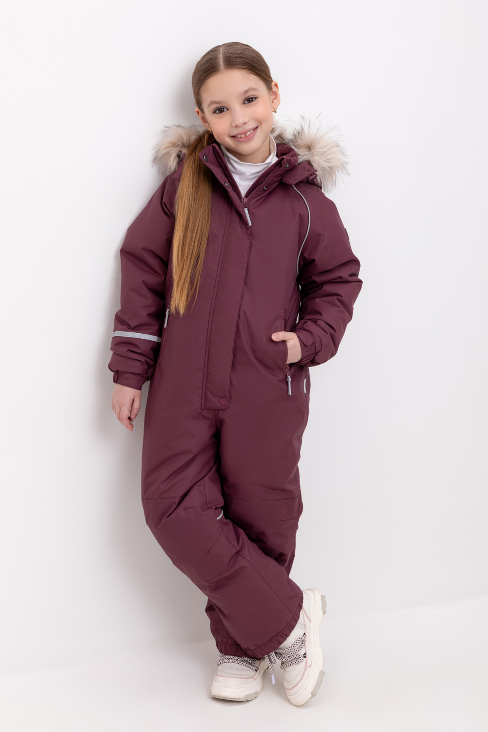 Комбинезоны утепленные для девочки, артикул: ВК 60102/5 ГР (122-158), цвет: бордовый, фото 5