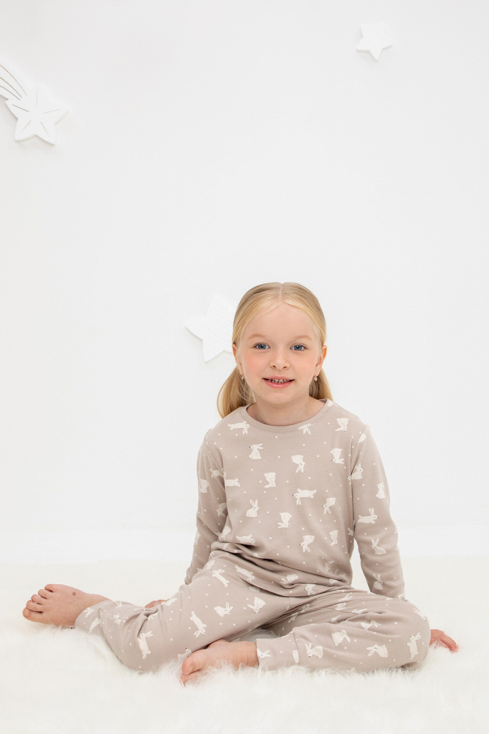 Пижама для девочки, артикул: К 1552, цвет: бежевый, фото 5