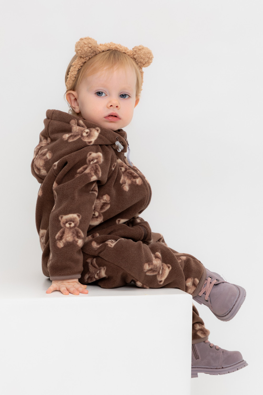 Комбинезон для девочки, артикул: ФЛ 60000, цвет: кофейный, фото 5