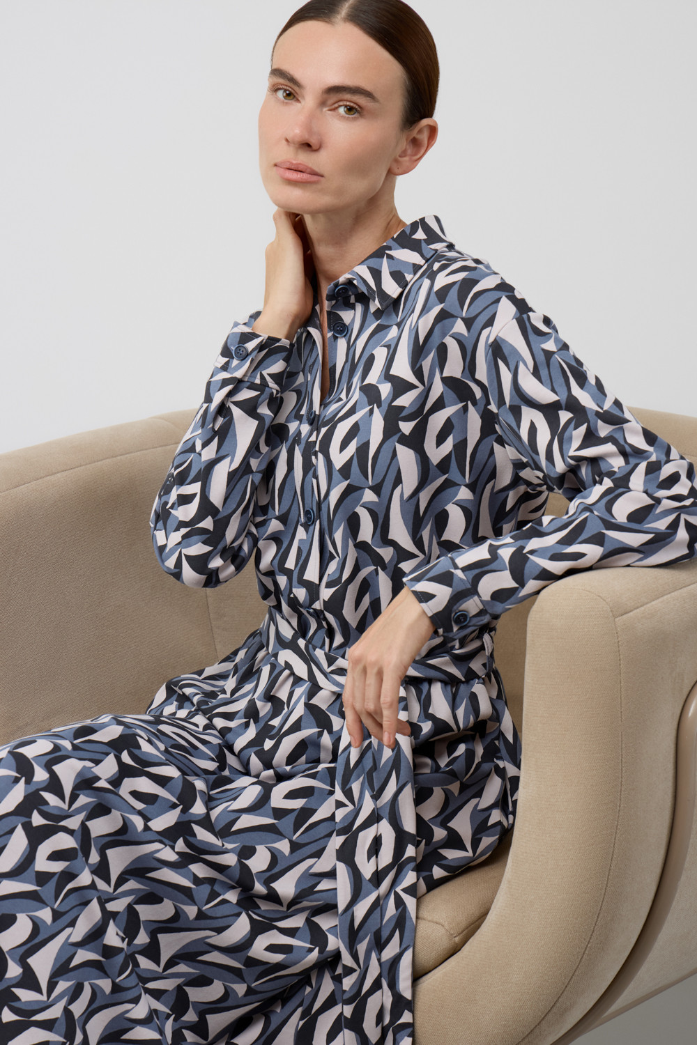 Платья женские для мам, артикул: ЕВТ 5096, цвет: светло-серый5, фото 5