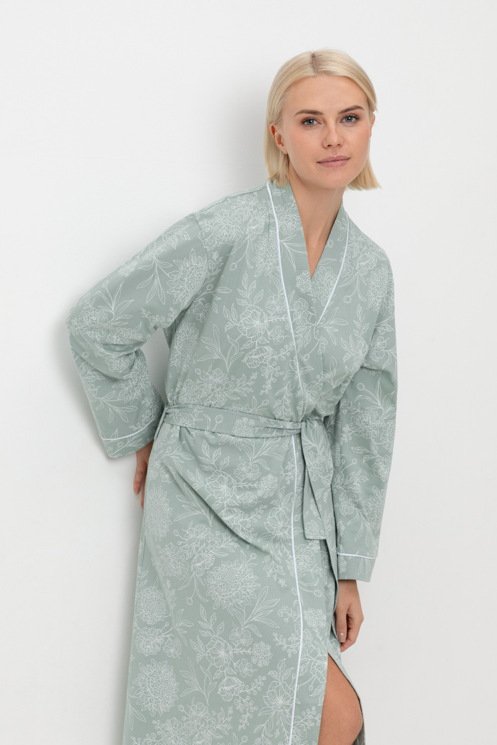Халаты женские для мам, артикул: Е 50005/24, цвет: голубой, фото 5
