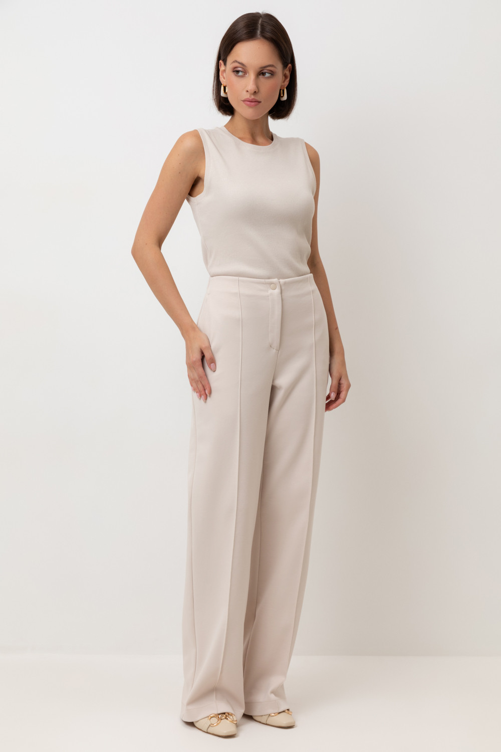 Брюки женские для мам, артикул: ЕВТ 4130, цвет: бежевый, фото 5