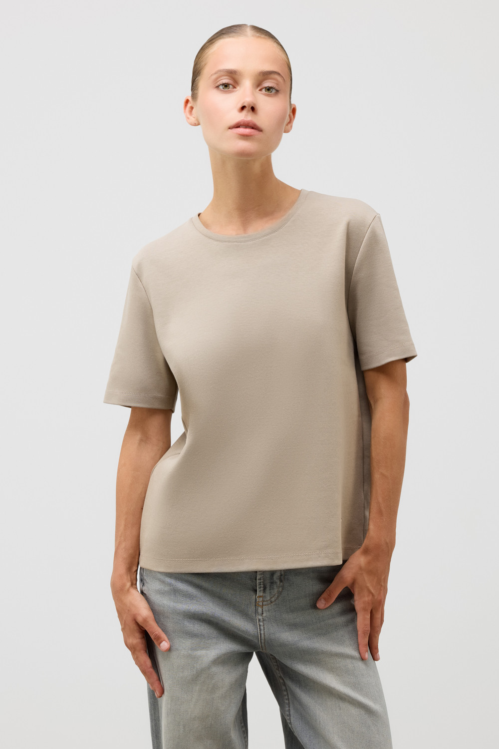 Футболки женские для мам, артикул: ЕВТ 3283, цвет: бежевый, фото 5