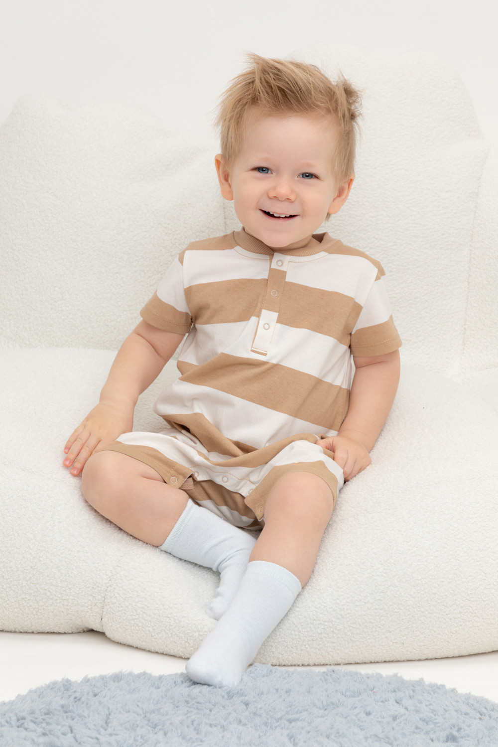 Полукомбинезон для мальчика, артикул: КР 6502, цвет: бежевый, фото 5