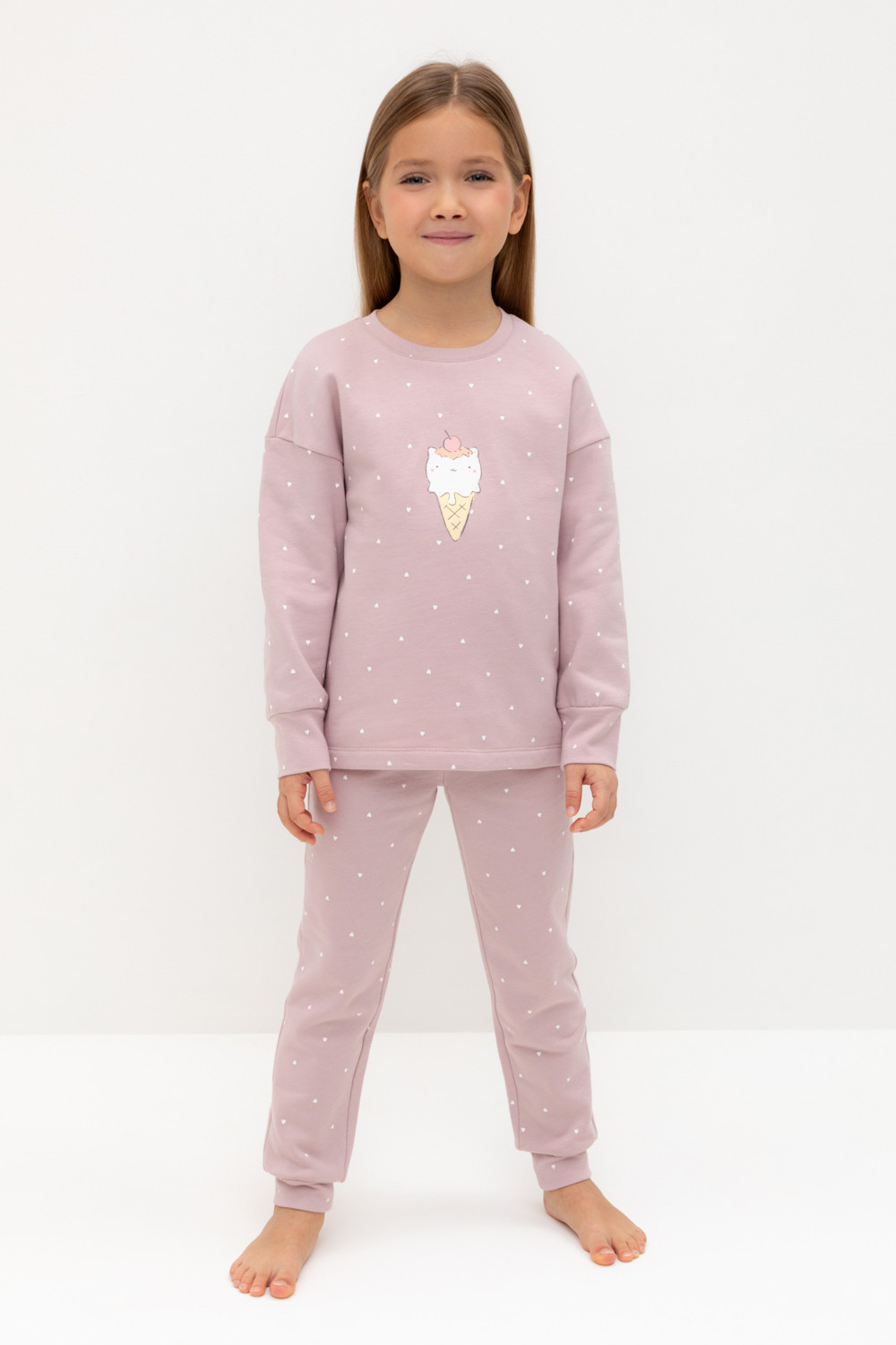 Пижама для девочки, артикул: К 1581, цвет: розовый, фото 5