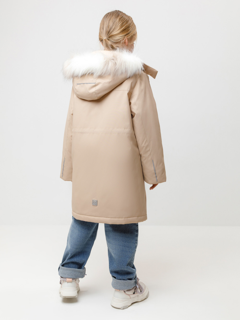 Пальто для девочки, артикул: ВК 38107/9 ГР, цвет: светло-бежевый, фото 5