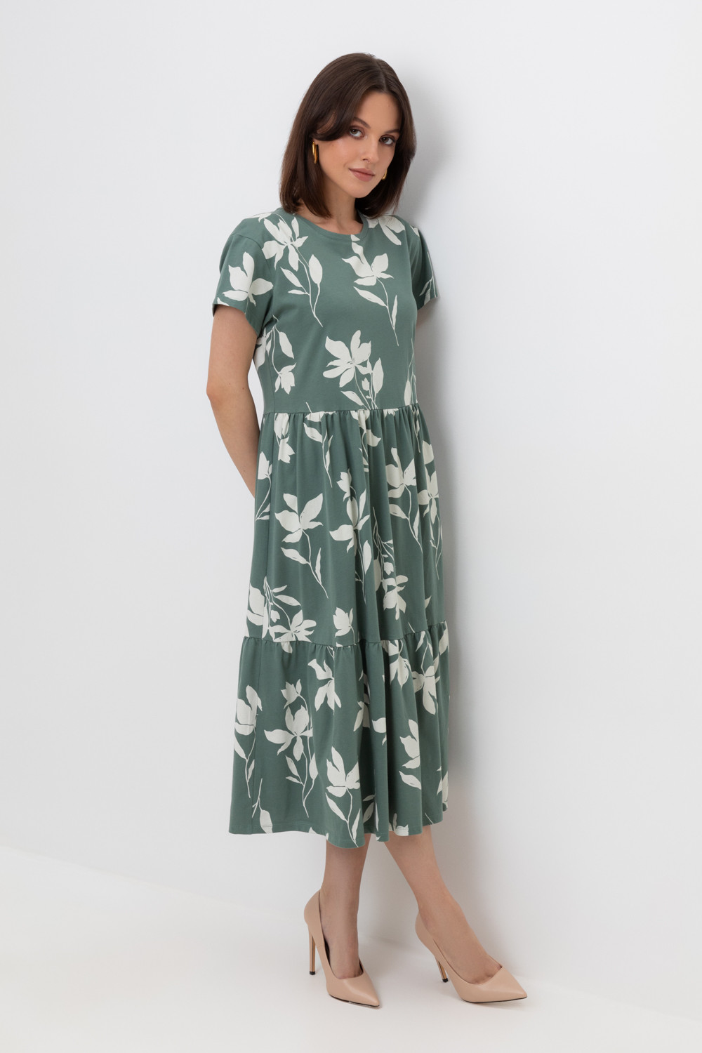 Платья женские для мам, артикул: ЕВТ 5019, цвет: зеленый, фото 5