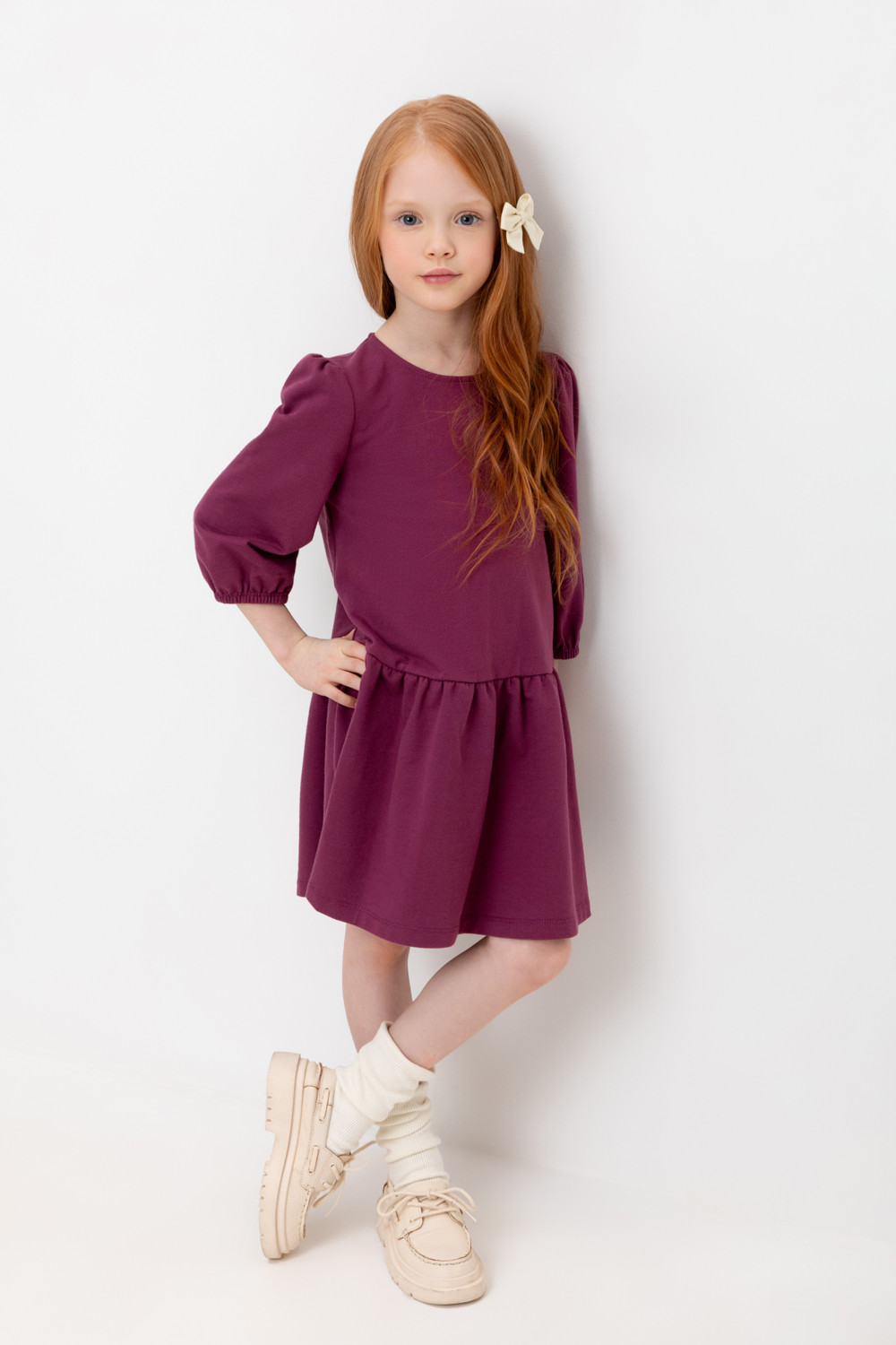 Платье для девочки, артикул: КР 5898, цвет: бордовый, фото 5