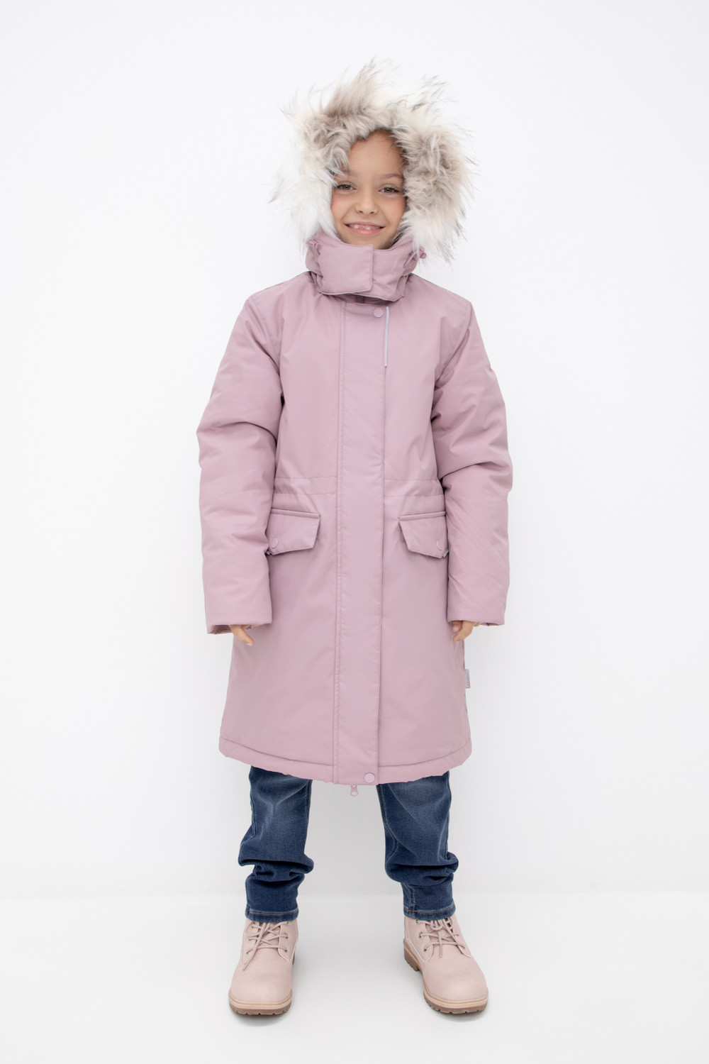 Пальто для девочки, артикул: ВК 38107/3 ГР, цвет: фиолетовый, фото 5