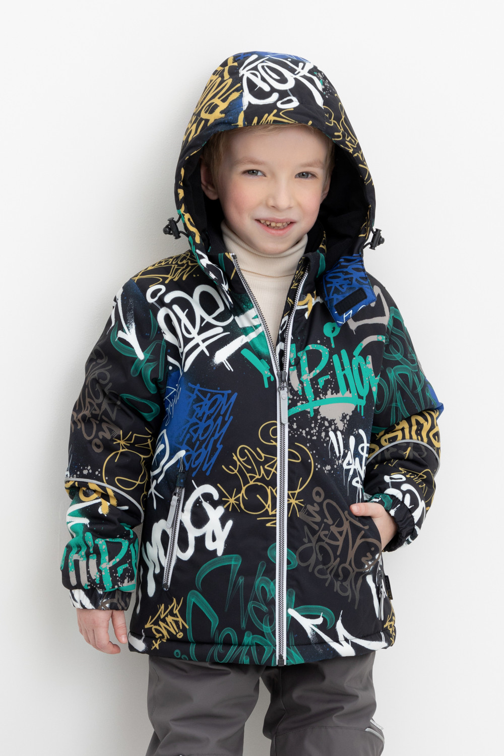 Куртки для мальчика, артикул: ВК 36089/н/4 ГР (122-146), цвет: черный3, фото 5