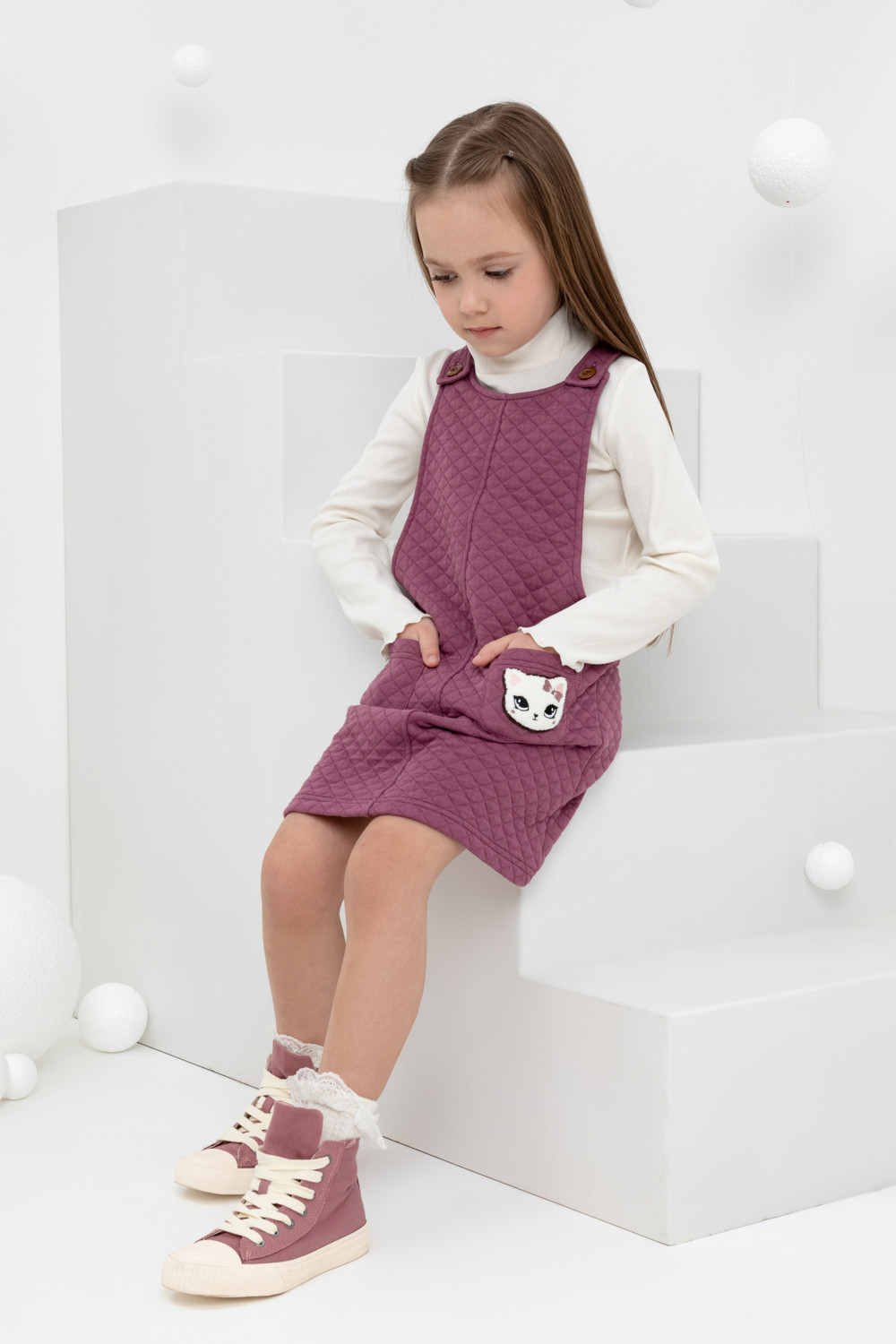 Сарафан для девочки, артикул: КР 5712, цвет: фиолетовый, фото 5