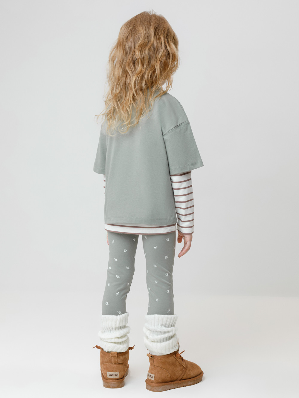 Лосины для девочки, артикул: КР 4074, цвет: хаки, фото 5