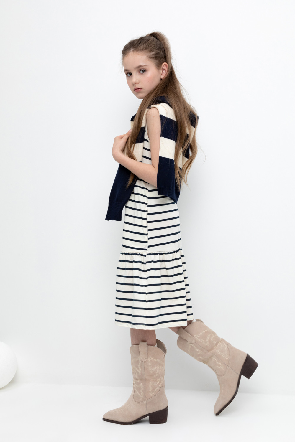 Сарафан для девочки, артикул: КР 5803, цвет: светло-бежевый, фото 5