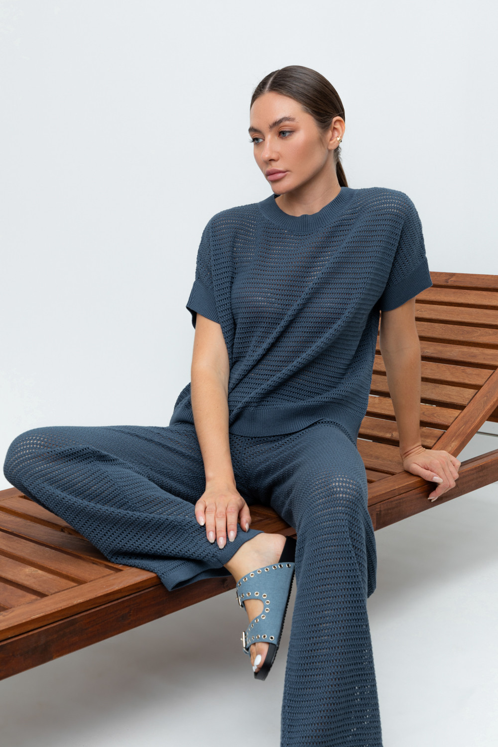 Брюки женские для мам, артикул: ЕВ 429, цвет: синий, фото 5