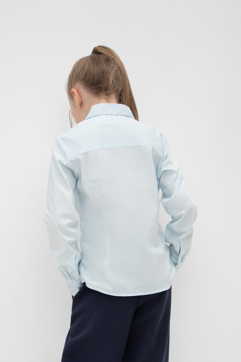 Блузка для девочки, артикул: ТК 39030, цвет: голубой, фото 5