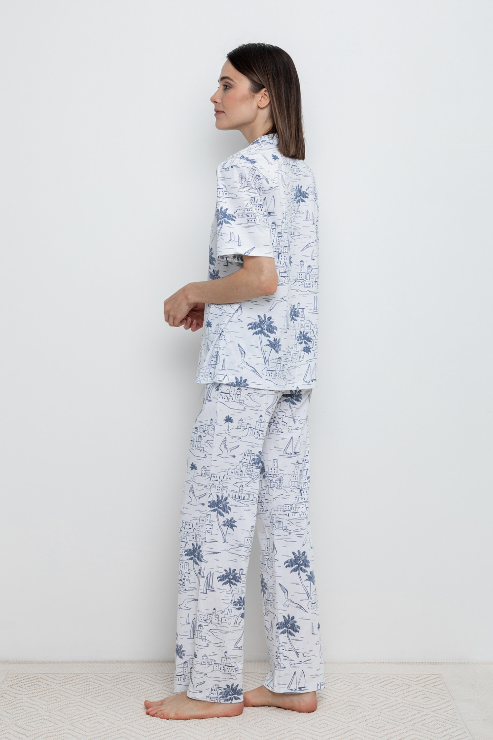 Брюки для дома для мам, артикул: Е 40043, цвет: белый, фото 5