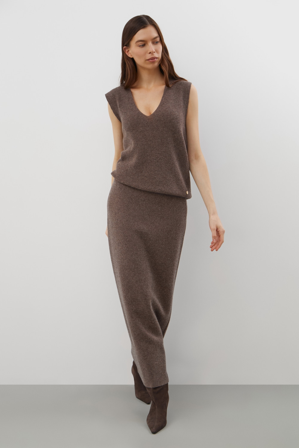 Юбки женские для мам, артикул: ЕВ 745/ш, цвет: коричневый, фото 5