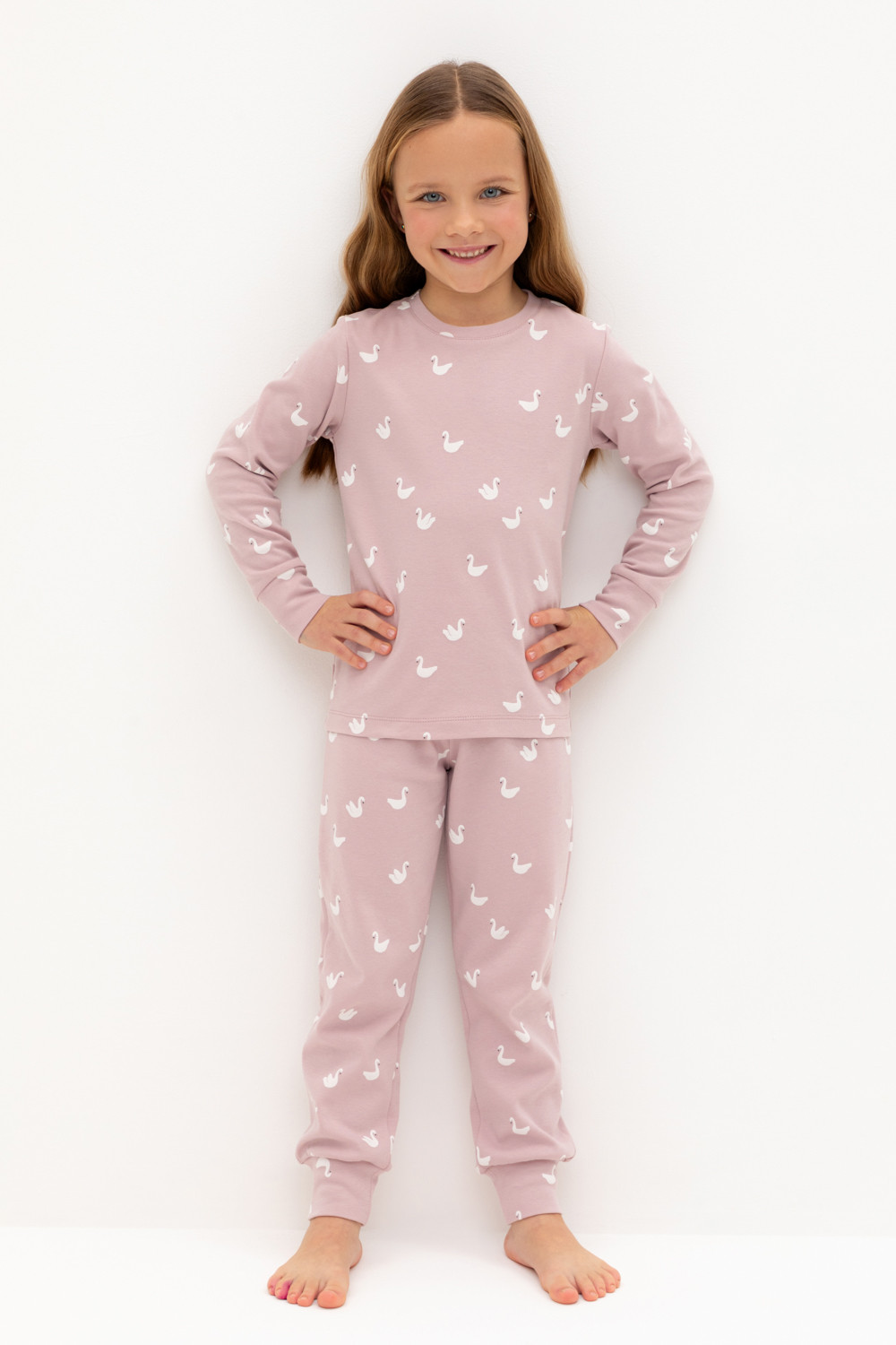 Пижама для девочки, артикул: К 1552, цвет: розовый, фото 5