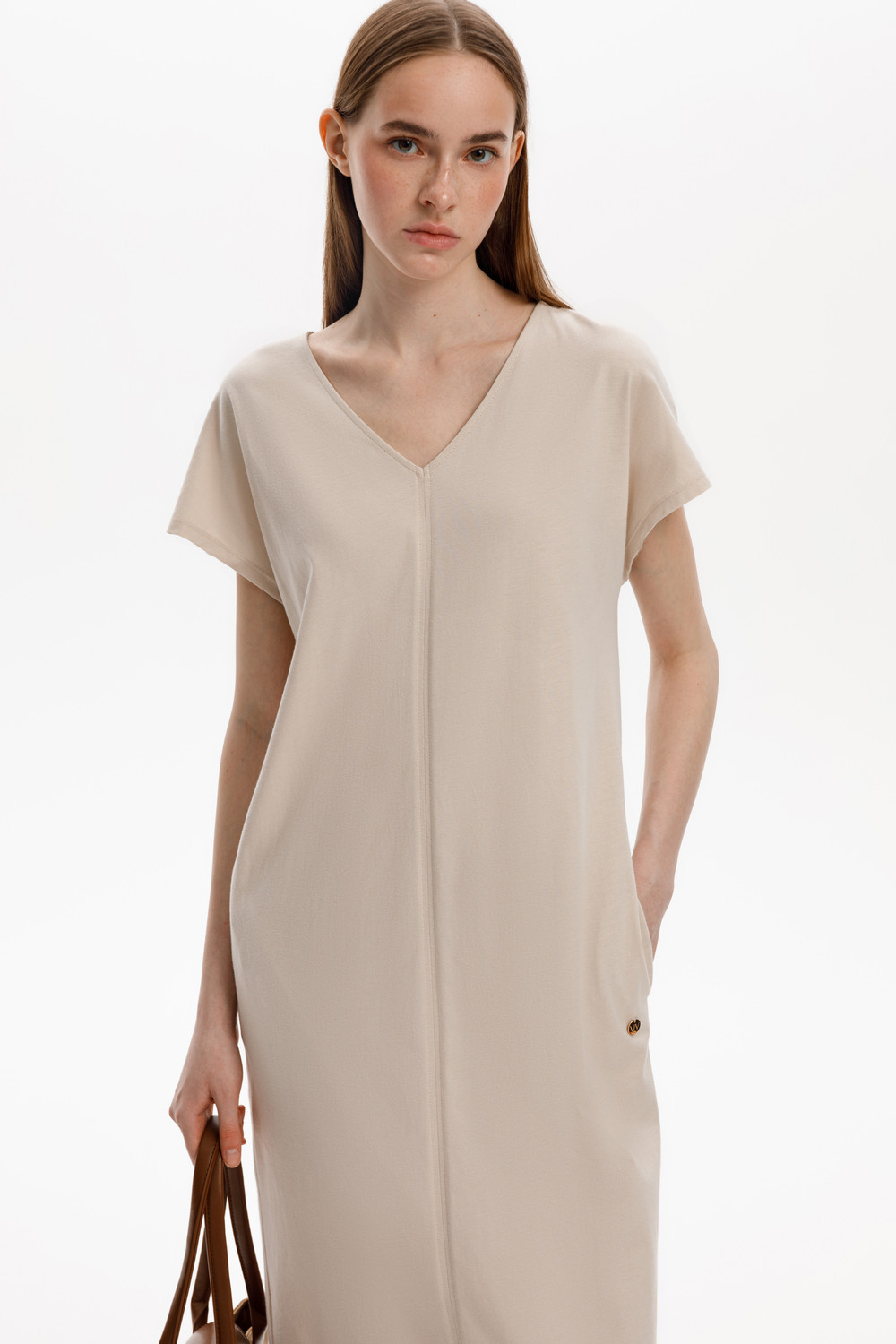 Платья женские для мам, артикул: ЕВТ 5030, цвет: бежевый, фото 5