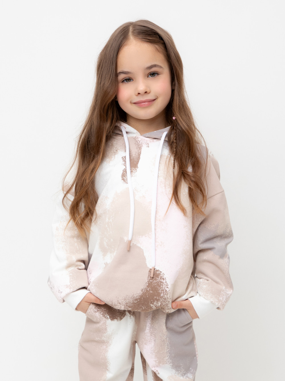 Худи для девочки, артикул: КР 302030, цвет: бежевый, фото 4