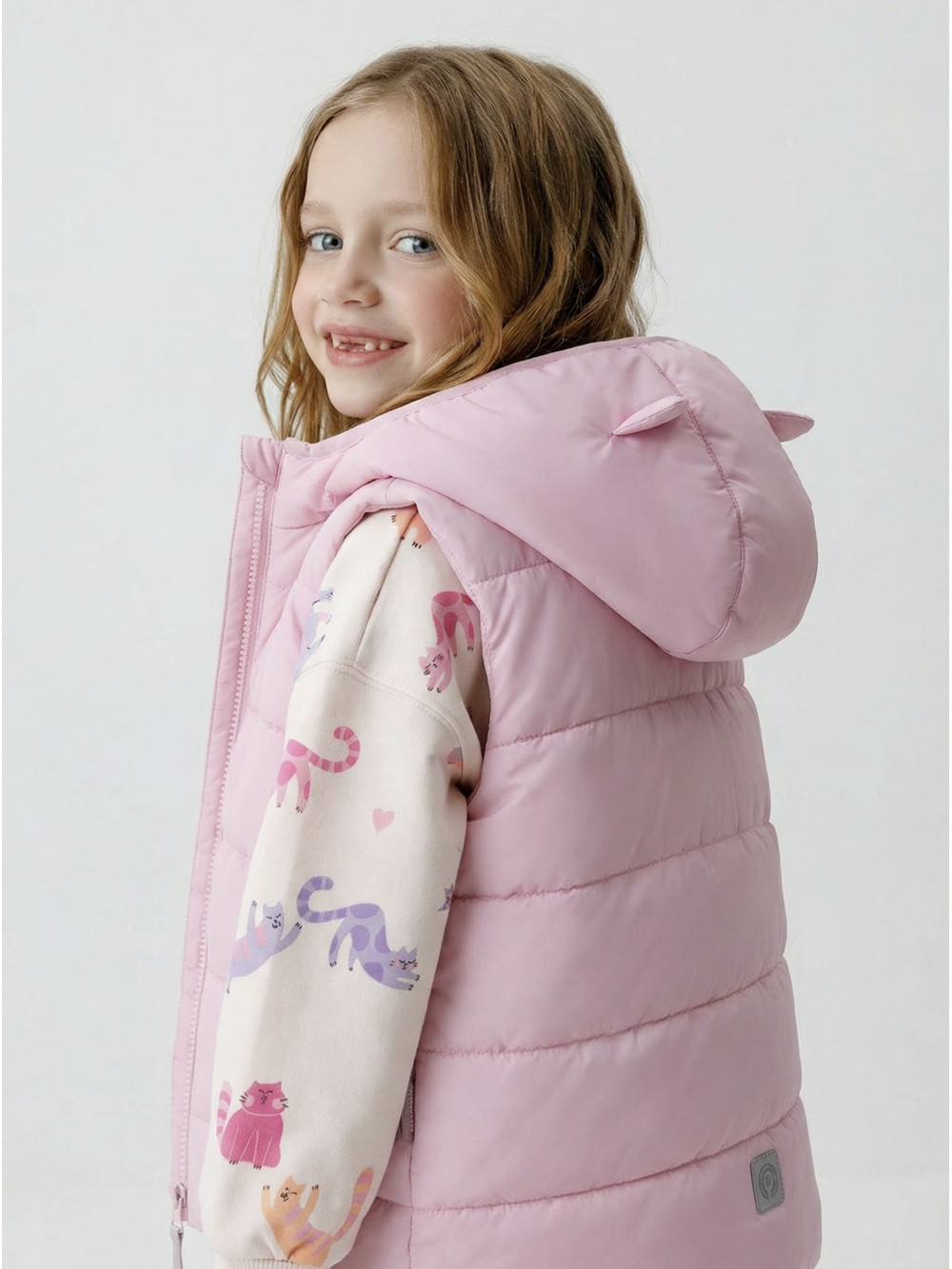 Жилет для девочки, артикул: ВК 35012/5 ГР, цвет: розовый, фото 5