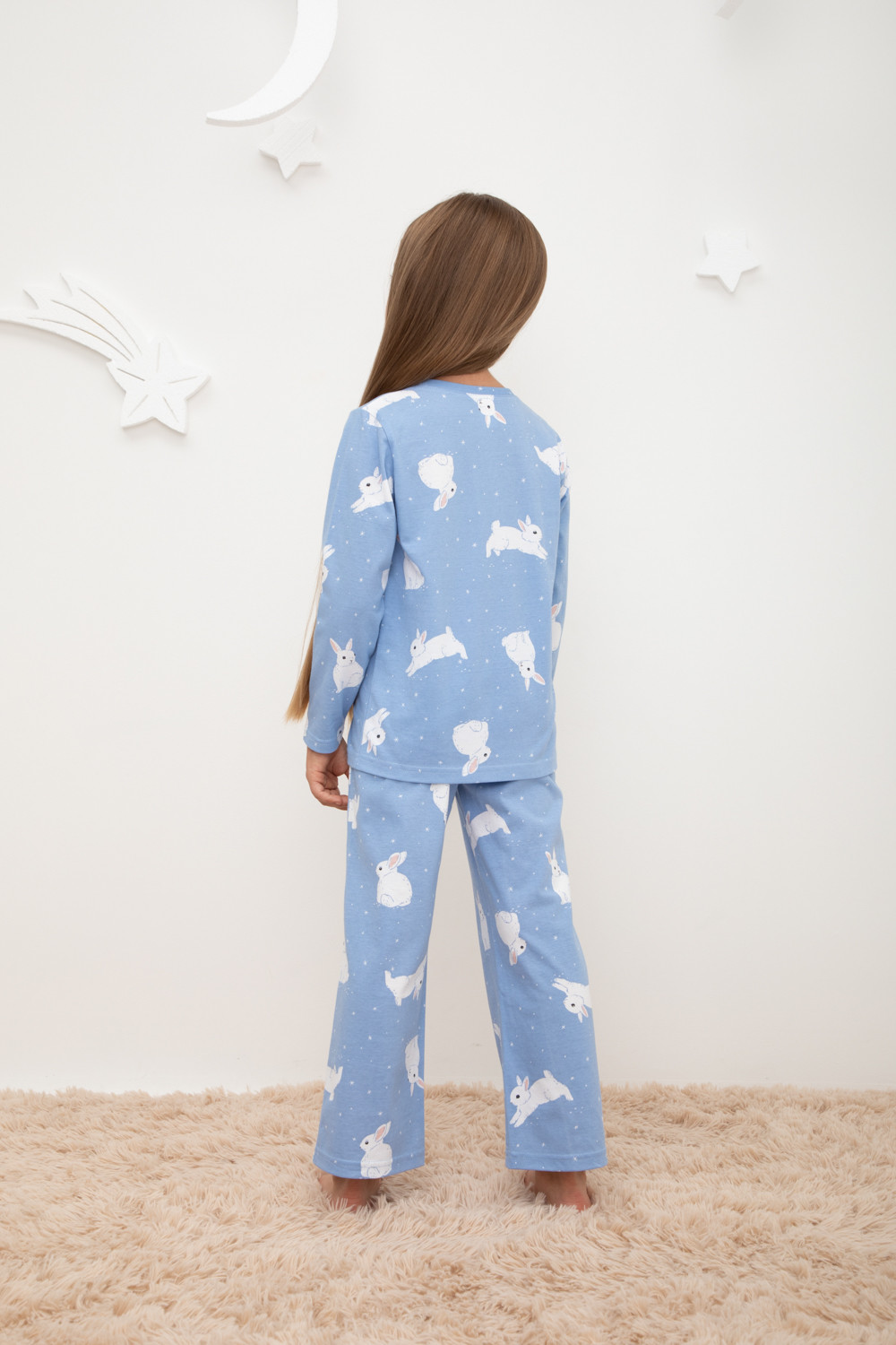 Пижама для девочки, артикул: К 1622, цвет: голубой, фото 5