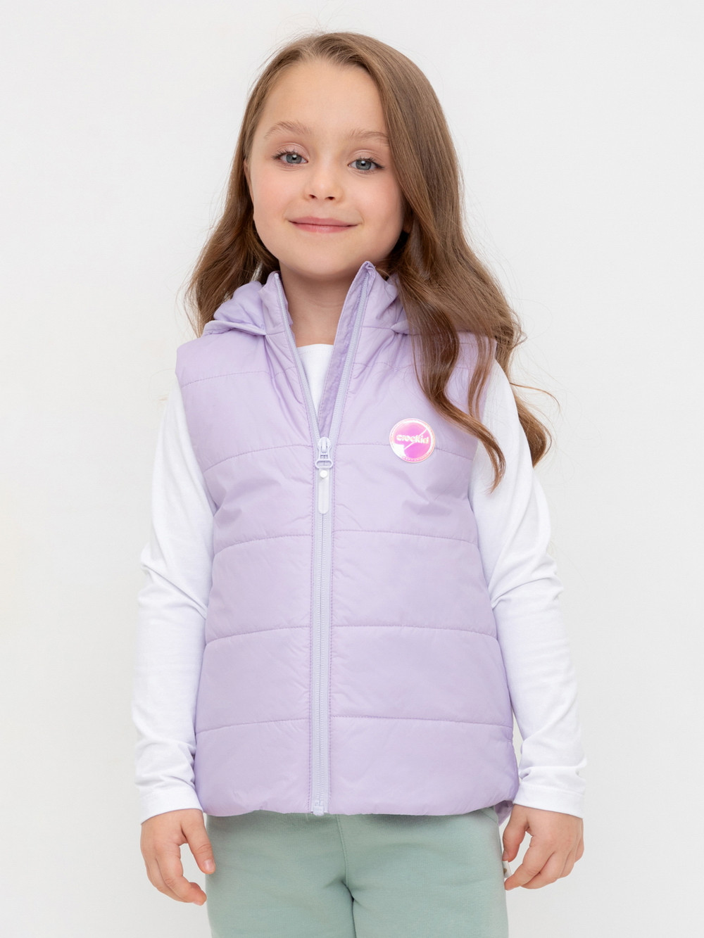 Жилет для девочки, артикул: ВК 35010/5 ГР, цвет: фиолетовый, фото 5