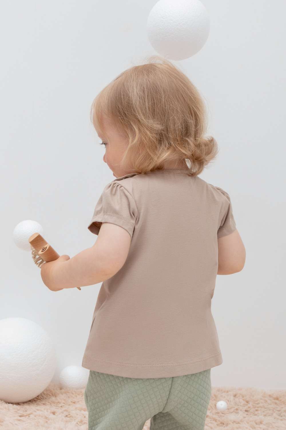 Футболка для девочки, артикул: КР 302260, цвет: бежевый, фото 5