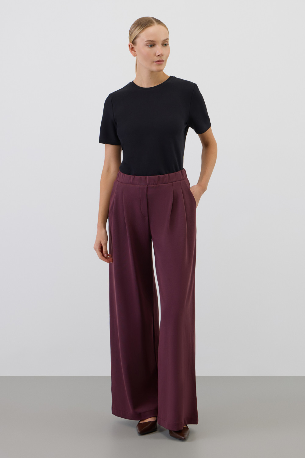 Брюки женские для мам, артикул: ЕВТ 4166, цвет: бордовый, фото 5